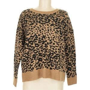 LOFT Drop Shoulder Animal Print Sweater NWT